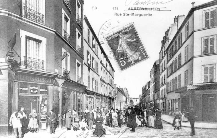 Rue Sainte-Marguerite : reproduction d'une carte postale.