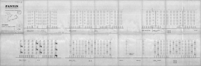 Les Courtillières. - 800 logements économiques et familiaux, projet de construction par la Société immobilière d'économie mixte du département de la Seine : élévations des façades des passages et pignons du Serpentin.