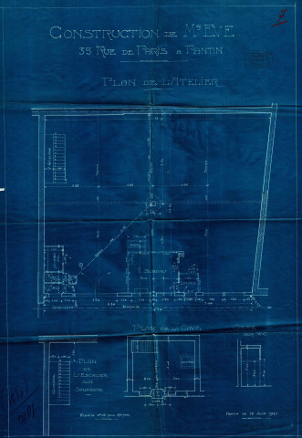 35 avenue Jean-Lolive [ancienne rue de Paris], construction d'un atelier : permis de construire.