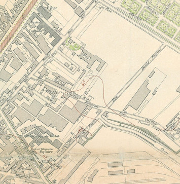 La rue Denis-Papin sur un plan de 1899