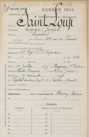 SAINT-LOUP Eugène Joseph