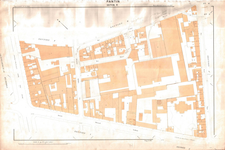 Cadastre rénové de 1955. - Section H : feuille parcellaire.