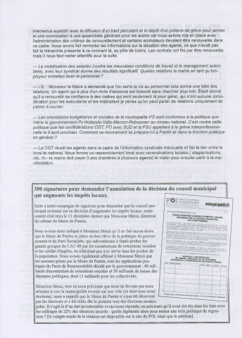 Austérité, réforme territoriale, impôts locaux, rythmes scolaires. - Parti ouvrier indépendant (POI) de Pantin : bulletin d'information.