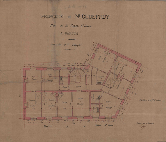 61 rue Hoche [ancienne rue de La-Villette-Saint-Denis] et avenue du Général-Leclerc [ancienne route des Petits-Ponts] : permis de construire.