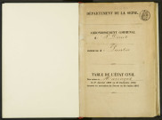 Commune de Pantin : table décennale des mariages.