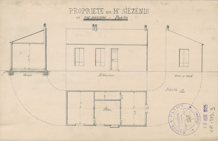 64 rue Marcelle [ancienne 66 rue Marcelle], construction d'un pavillon d'habitation : permis de construire.