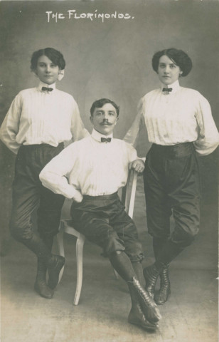 Carte postale publicitaire de la troupe The Florimonds.