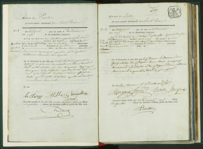 Commune de Pantin : registre des actes de décès (an XI-1812).