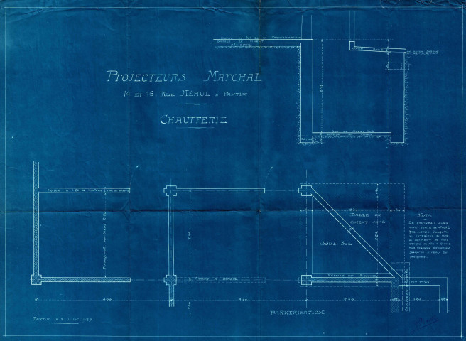 14-16 et 15-17 rue Méhul, agrandissement de l'atelier de parker et construction d'une chaufferie : permis de construire.