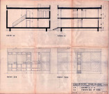 Stade Charles-Auray. - Habitation du personnel et foyer sportif, projet : coupes aa et bb, pignons sud et nord.