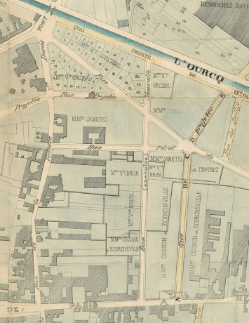 La rue Étienne-Marcel sur un plan de 1889