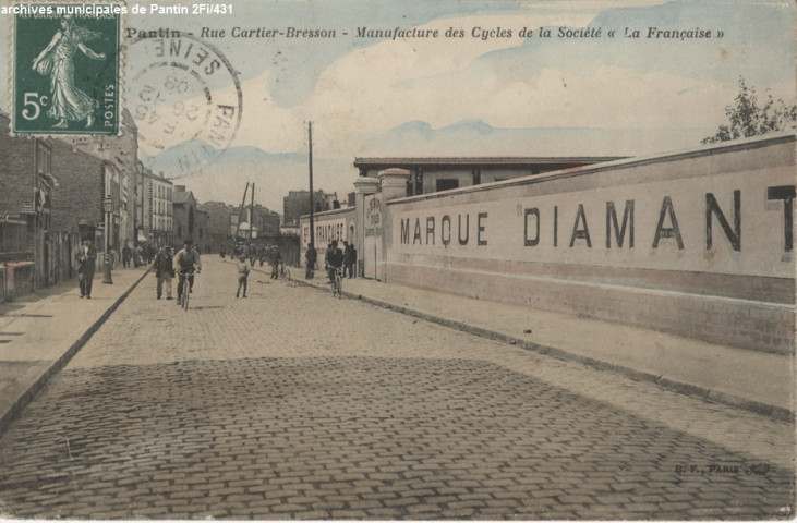 Pantin - Rue Cartier-Bresson - Manufacture des cycles de la société La Française (Diamant).
