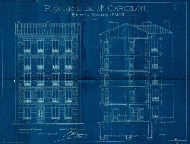 23 rue Honoré-d'Estienne-d'Orves [ancienne rue de la Cristallerie] : permis de construire.