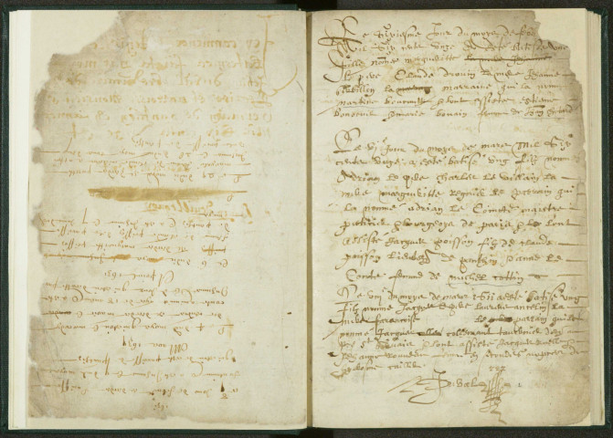 Paroisse Saint-Germain : registre des actes de baptême, mariage et sépulture.