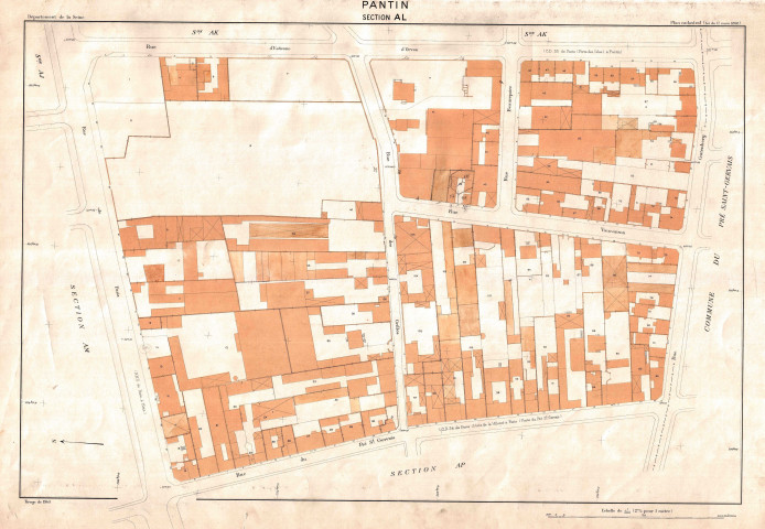 Cadastre rénové de 1955. - Section AL : feuille parcellaire.
