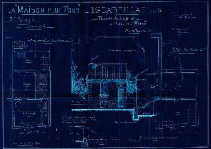 35 rue Gutenberg, construction de la Maison pour tous : permis de construire.