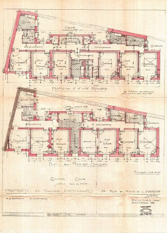 52 avenue Jean-Lolive [ancienne rue de Paris], construction d'un immeuble de rapport de quatre étages sur cour : permis de construire.