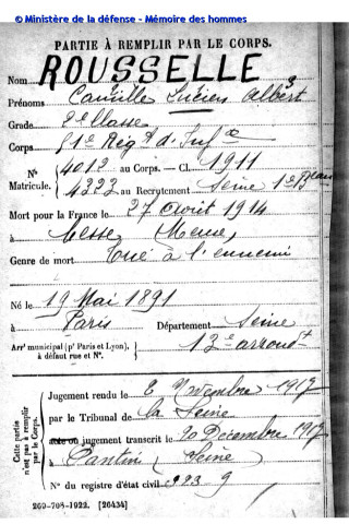 ROUSSELLE Lucien Camille Albert