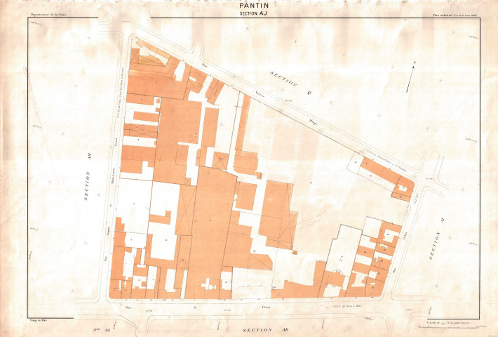 Cadastre rénové de 1955. - Section AJ : feuille parcellaire.