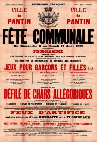 Fête communale : affiche.