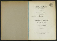 Commune de Pantin : registre des actes de décès.