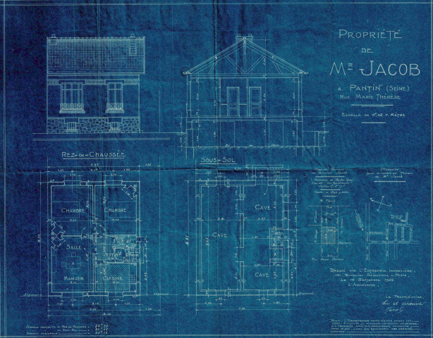 3 rue Marie-Thérèse, construction d'un pavillon : permis de construire.