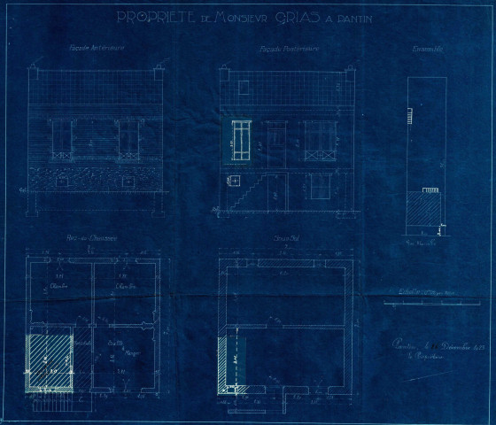 34 rue Marcelle [ancienne 36 rue Marcelle], construction d'un pavillon d'habitation : permis de construire.