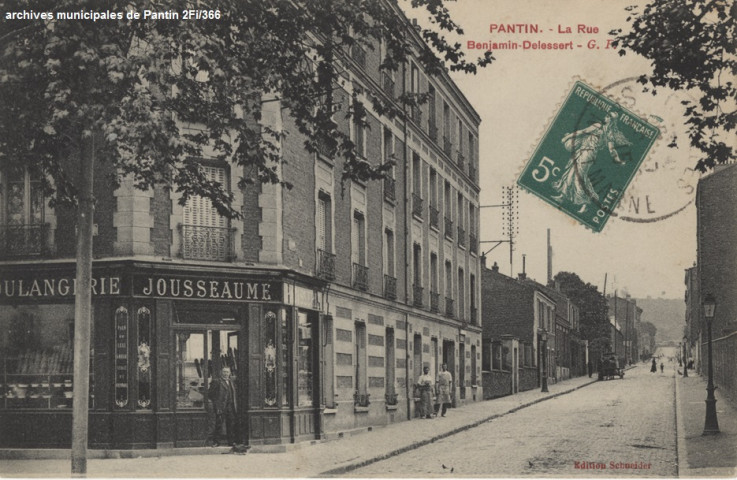 Pantin - La rue Benjamin-Delessert (boulangerie Jousseaume).