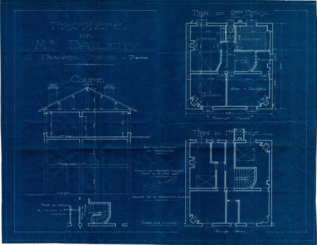 11 passage Roche, exhaussement d'un étage : permis de construire.