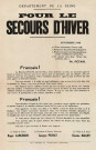 Département de la Seine, « Pour le Secours d´hiver » : affiche.