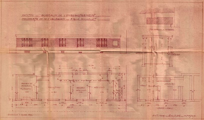 3 rue Michelet, construction d'un bureau d'enregistrement : permis de construire.