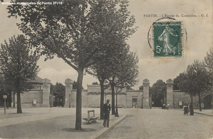 Cimetière parisien de Pantin, entrée principale.
