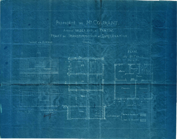 11 avenue Weber, transformation et surélévation : permis de construire.