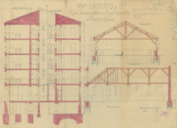 Élévation de l’immeuble mixte à l’angle des rues du Débarcadère et du Général-Compans