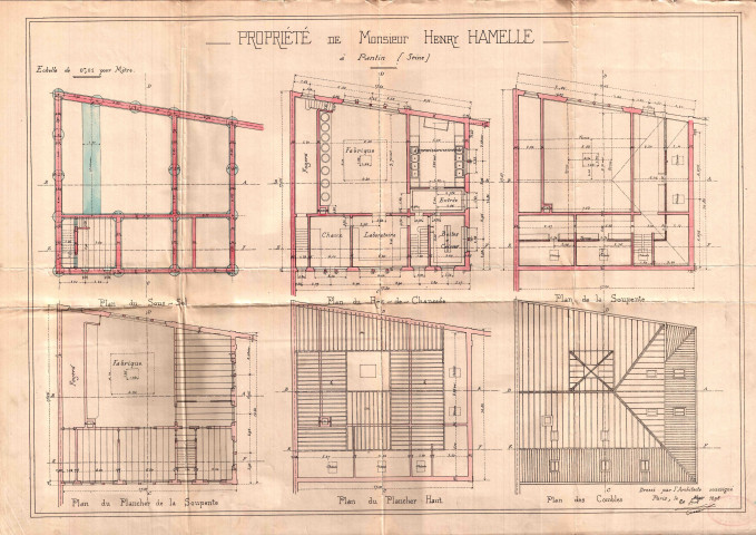 [27-35] rue Victor-Hugo, rue de la Distillerie et quai de l'Aisne, construction d'une usine : permis de construire.