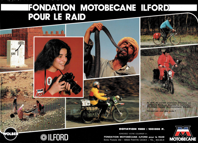Fondation Motobécane-Ilford pour le raid : affiche.