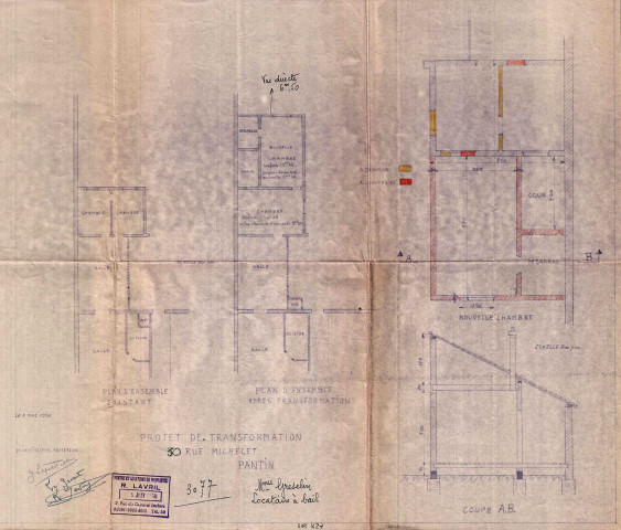 30 rue Michelet, agrandissement par la construction d'une pièce d'habitation : permis de construire.