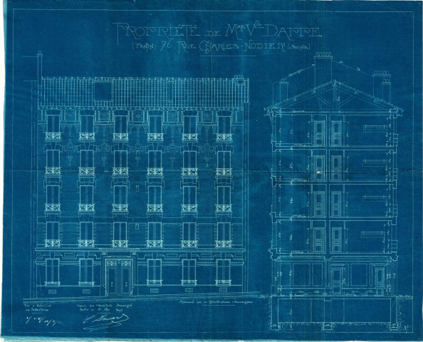 76 rue Charles-Nodier : permis de construire.