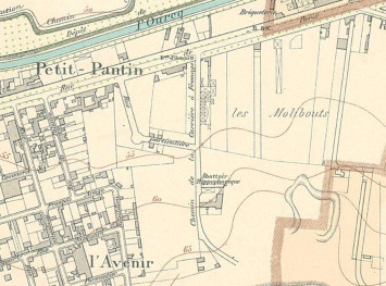 Le chemin de la Carrière à Fromage, devenu la rue Formagne, sur un plan de 1899