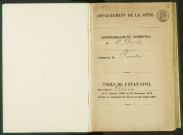 Commune de Pantin : table décennale des décès.