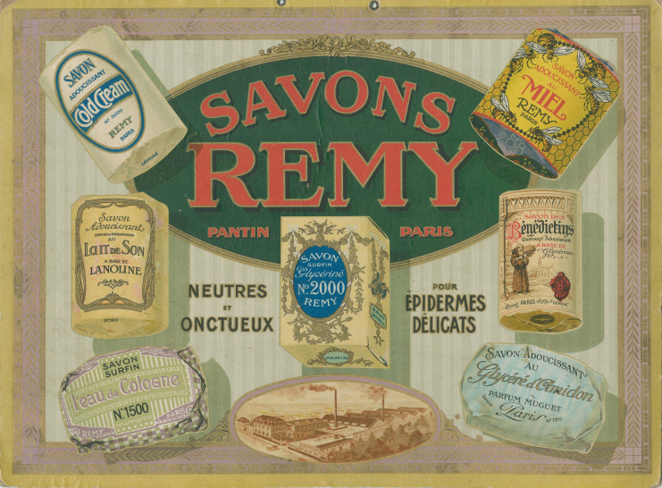 Publicité cartonnée pour les savons Rémy