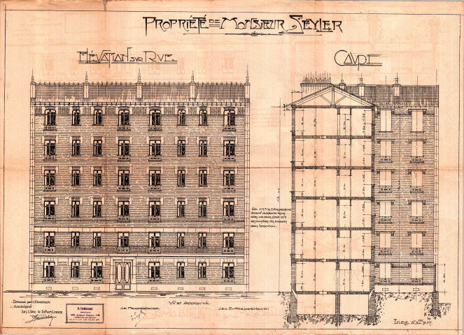 16 rue de la Paix, construction d'un immeuble de rapport de cinq étages : permis de construire.