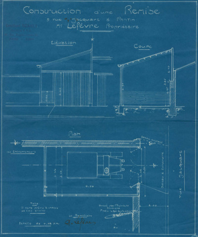 9 rue Jacquart, construction d'une remise : permis de construire.
