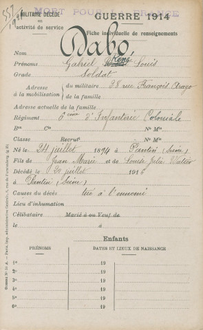 DABO Gabriel René Louis