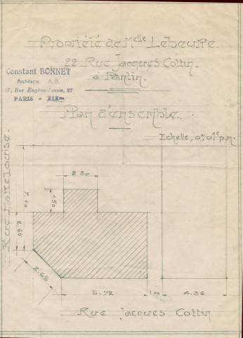 22 rue Jacques-Cottin et rue Marie-Louise : permis de construire.