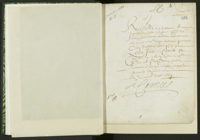 Paroisse Saint-Germain : registre des actes de baptême, mariage et sépulture.