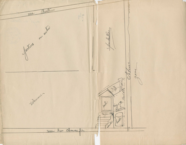 Rue du Chemin-de-Fer et rue Berthier, construction d'un pavillon d'habitation : permis de construire.