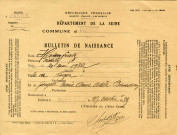 Naissance de Michelle Hasenfratz [fille de Roger Hasenfratz et Georgette Baudon] le 21 mai 1932 : bulletin.