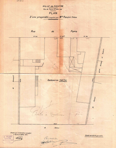 164-166 avenue Jean-Lolive [ancienne rue de Paris], rue Lépine et rue Palestro, construction d'un hangar : permis de construire.