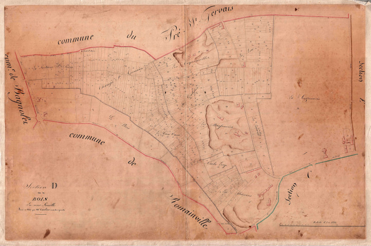 Cadastre parcellaire dit « napoléonien » de 1840. - Section D dite des Bois : feuille parcellaire.